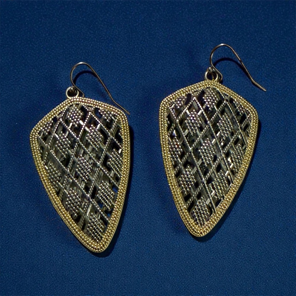 Kendra Scott Elegant Gold and Silver Dangle Earrings